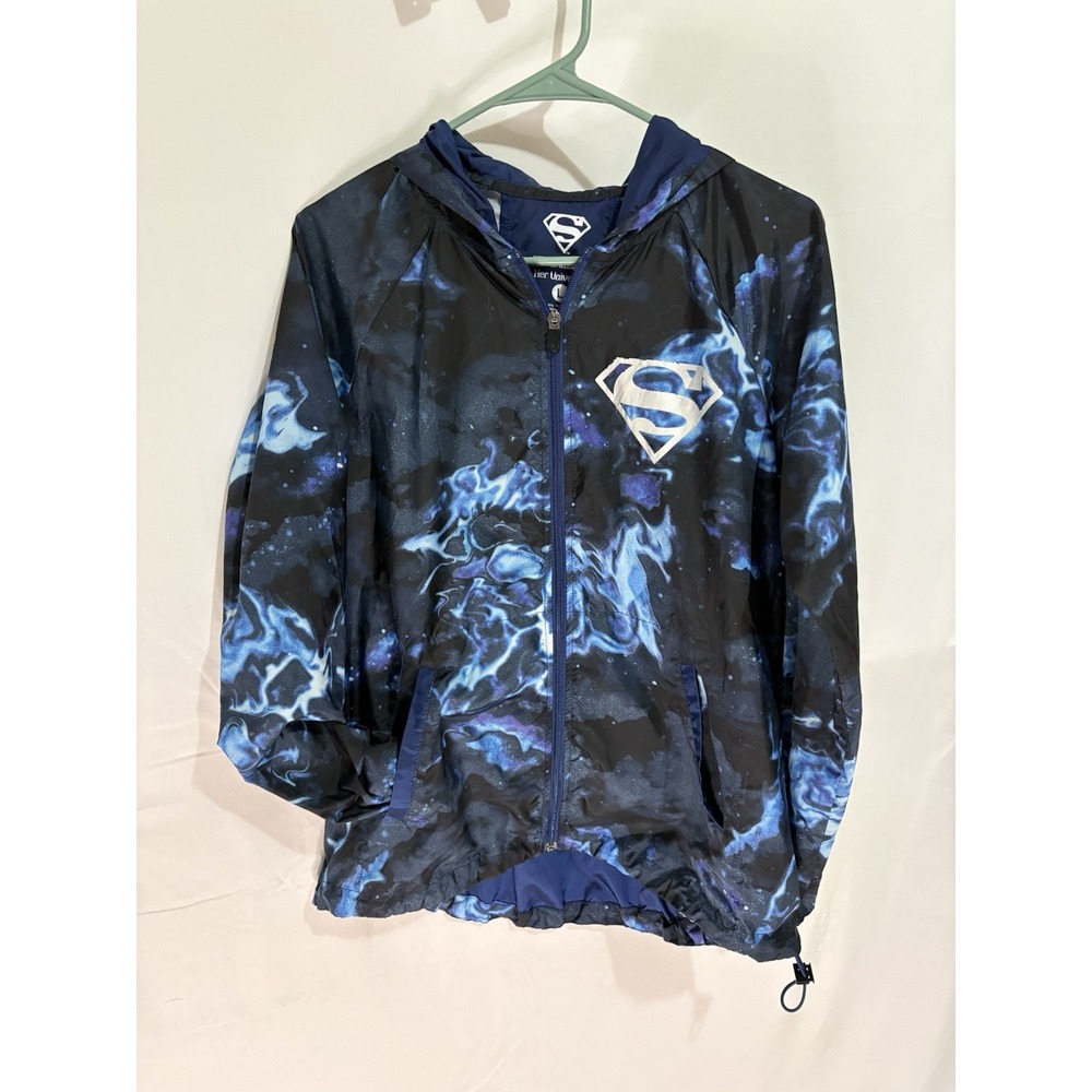 Her Universe DC Superman Galaxy Windbreaker Lightweight Jacket Size L